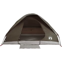 vidaXL Kuppeltelt for camping 6 personer brun vanntett
