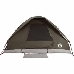 vidaXL Kuppeltelt for camping 6 personer brun vanntett