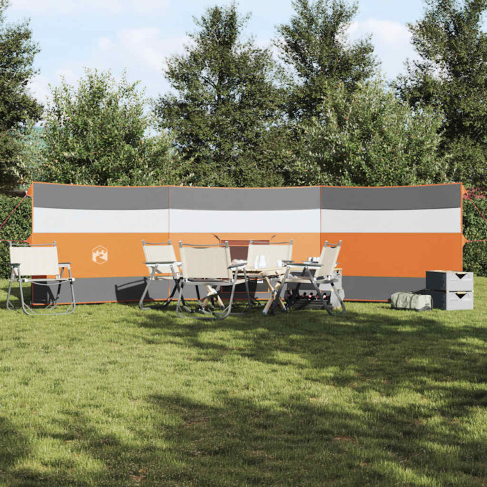 vidaXL Vindskjerm for camping grå og oransje 508×130 cm vanntett