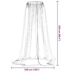vidaXL Myggnett for paraply 220 netting svart Φ330×250 cm