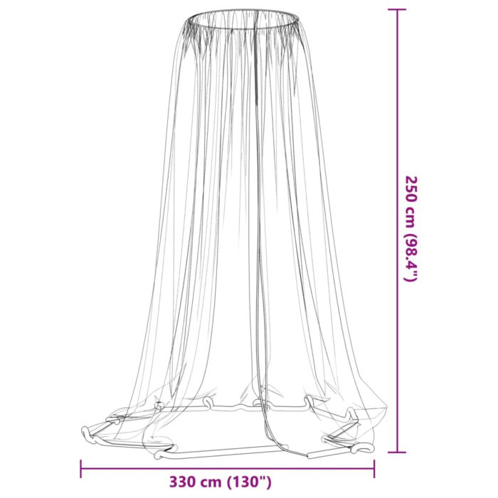 vidaXL Myggnett for paraply 220 netting svart Φ330×250 cm