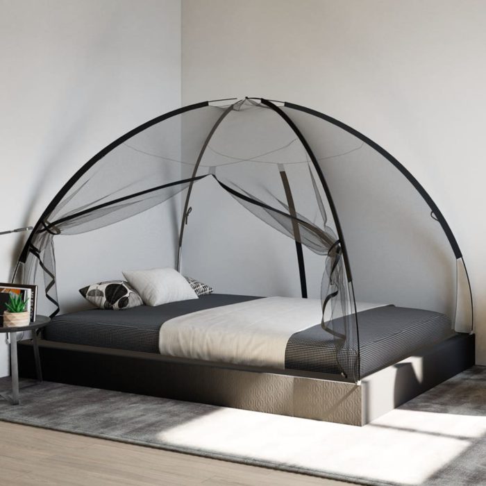 vidaXL Mongolsk myggnett med dører 220 netting svart 200x150x140 cm