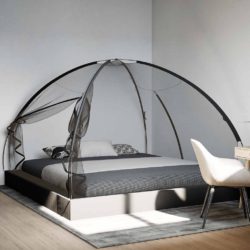 vidaXL Mongolsk myggnett med dører 220 netting svart 200x200x135 cm