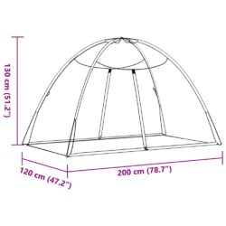 vidaXL Mongolsk myggnett med dører 220 netting hvit 200x120x130 cm