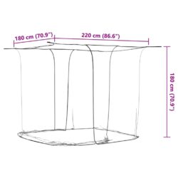 vidaXL Hengende myggnett 156 netting hvit 220x180x180 cm