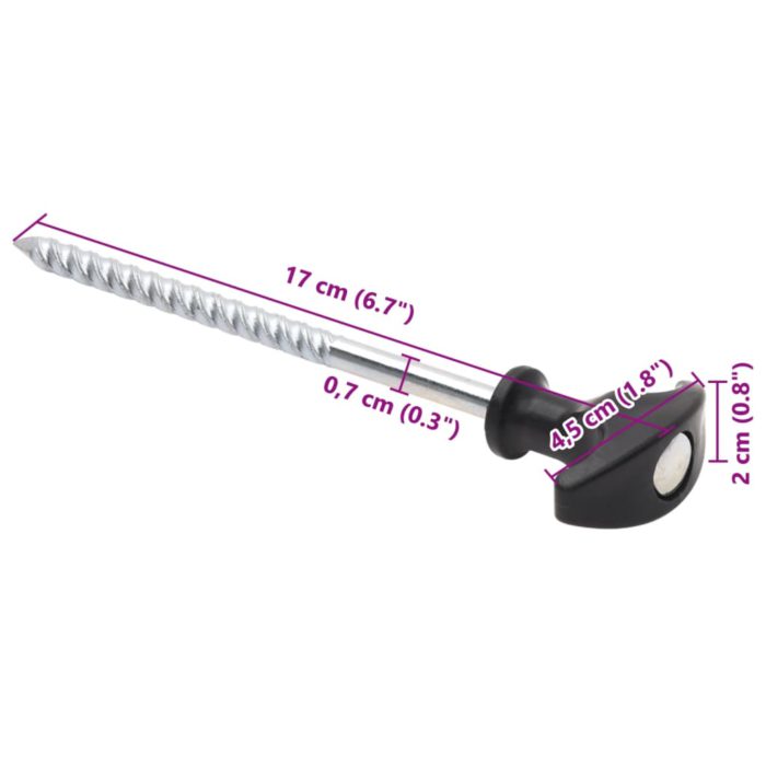 vidaXL Teltplugger 24 stk 17 cm Ø7 mm galvanisert stål