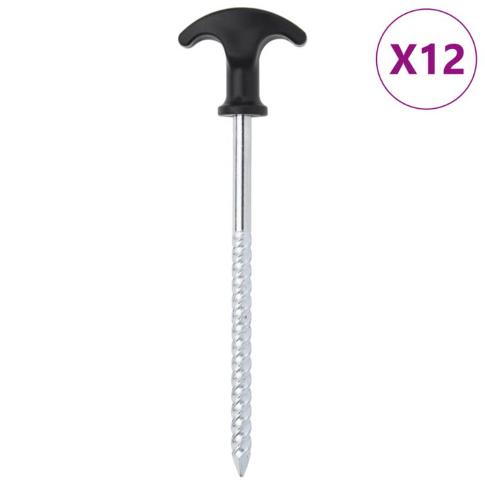vidaXL Teltplugger 12 stk 17 cm Ø7 mm galvanisert stål