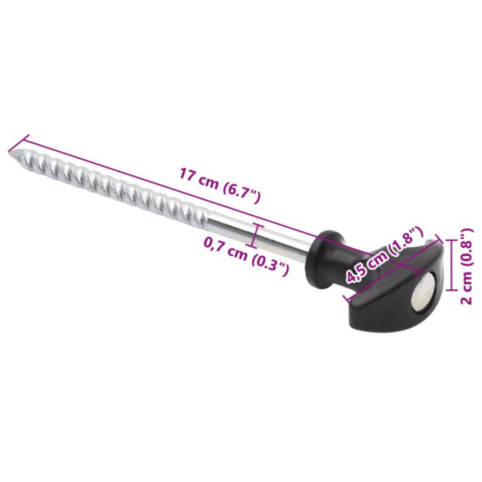 vidaXL Teltplugger 12 stk 17 cm Ø7 mm galvanisert stål