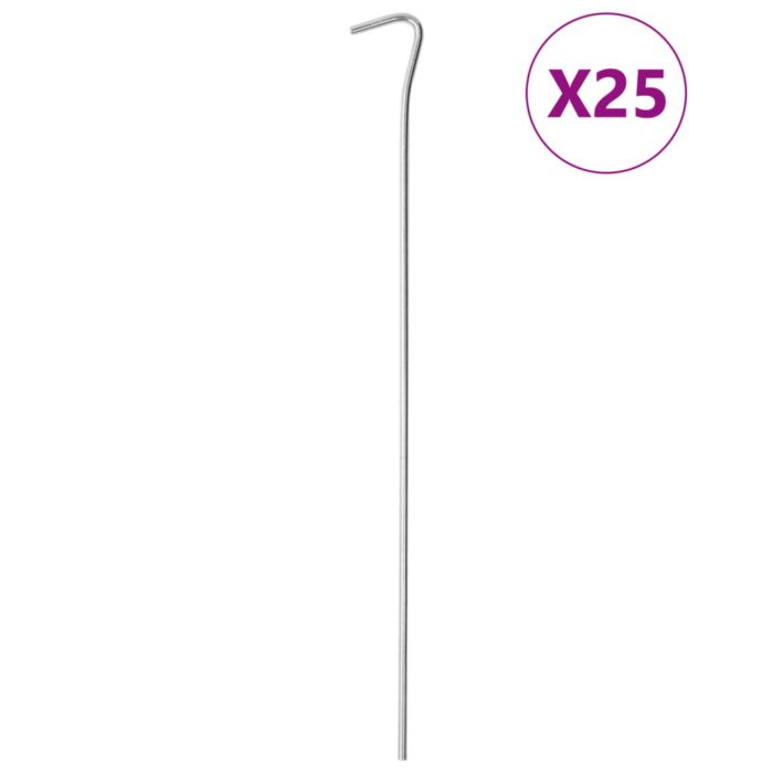 vidaXL Teltplugger 25 stk 30 cm Ø4 mm galvanisert stål