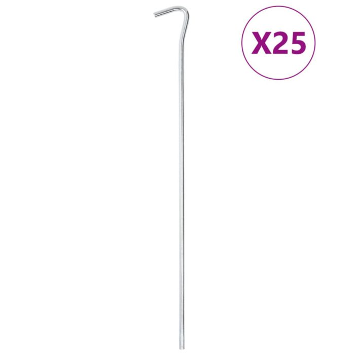 vidaXL Teltplugger 25 stk 30 cm Ø7 mm galvanisert stål
