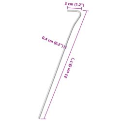 vidaXL Teltplugger 50 stk 23 cm Ø4 mm galvanisert stål