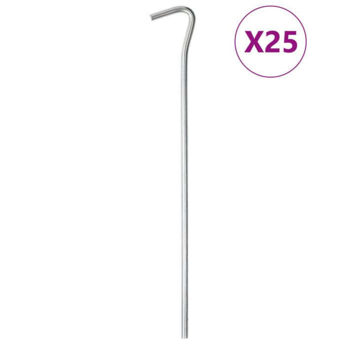 vidaXL Teltplugger 25 stk 23 cm Ø5 mm galvanisert stål