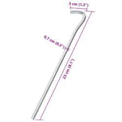 vidaXL Teltplugger 50 stk 23 cm Ø7 mm galvanisert stål