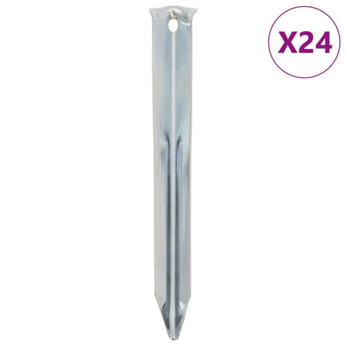 vidaXL Teltplugger 24 stk 17 cm Ø20 mm galvanisert stål