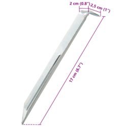 vidaXL Teltplugger 24 stk 17 cm Ø20 mm galvanisert stål