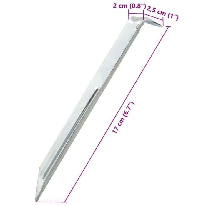 vidaXL Teltplugger 24 stk 17 cm Ø20 mm galvanisert stål