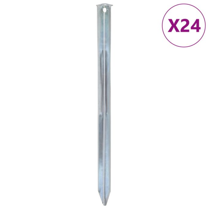 vidaXL Teltplugger 24 stk 30 cm Ø20 mm galvanisert stål