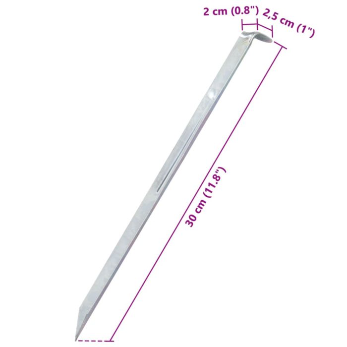 vidaXL Teltplugger 24 stk 30 cm Ø20 mm galvanisert stål