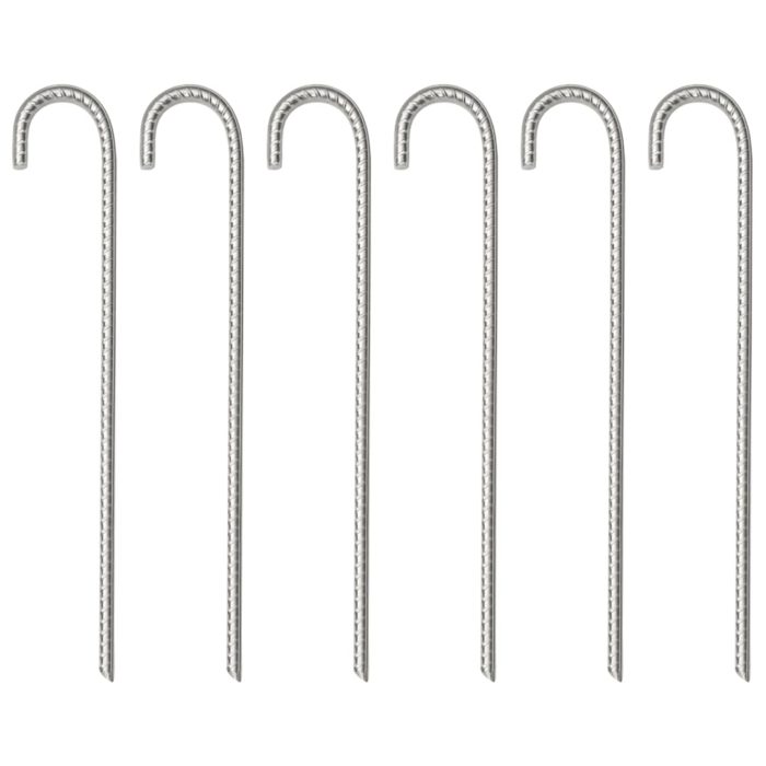 vidaXL Teltplugger 6 stk 37 cm Ø10 mm galvanisert stål
