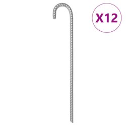 vidaXL Teltplugger 12 stk 41,5 cm Ø12 mm galvanisert stål