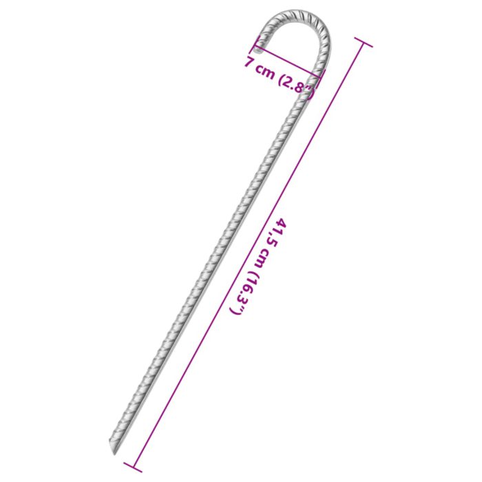 vidaXL Teltplugger 12 stk 41,5 cm Ø12 mm galvanisert stål