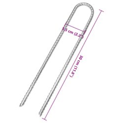 vidaXL Teltplugger 6 stk U-formet 30 cm Ø7 mm galvanisert stål