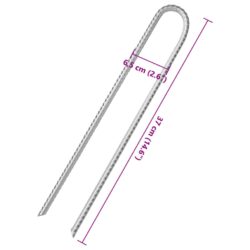 vidaXL Teltplugger 12 stk U-formet 37 cm Ø10 mm galvanisert stål