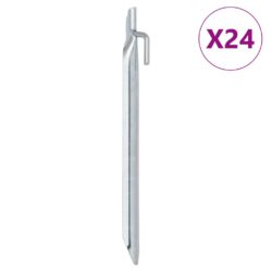 vidaXL Teltplugger 24 stk V-formet 24 cm Ø20 mm galvanisert stål