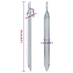 vidaXL Teltplugger 24 stk V-formet 24 cm Ø20 mm galvanisert stål