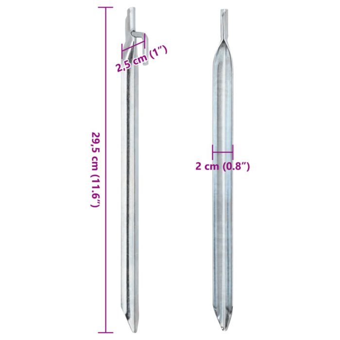 vidaXL Teltplugger 24 stk V-formet 29,5 cm Ø20 mm galvanisert stål