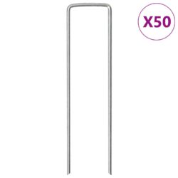 vidaXL Jordplugger U-formet 50 stk 15×3,5 cm galvanisert stål