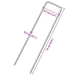 vidaXL Jordplugger U-formet 50 stk 15×3,5 cm galvanisert stål
