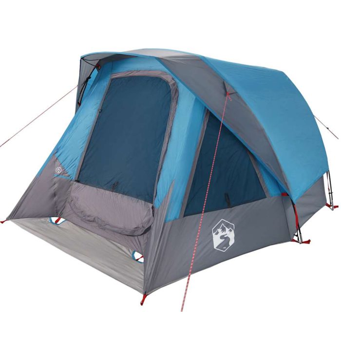 vidaXL Campingtelt 4 personer blå vanntett