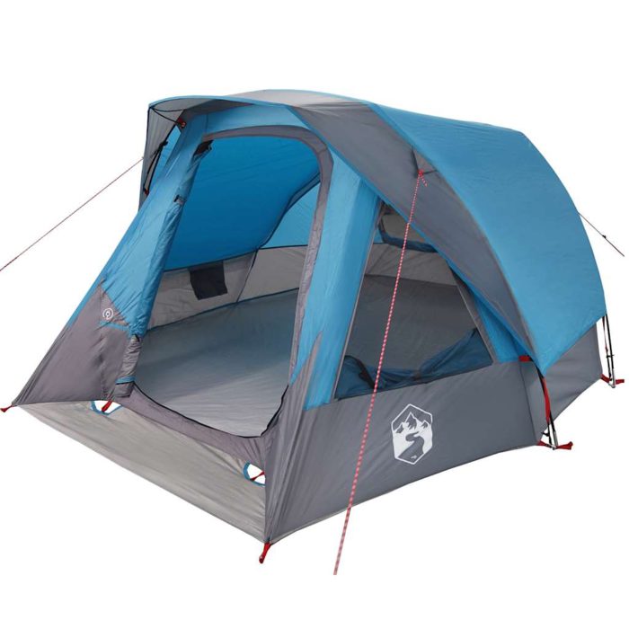 vidaXL Campingtelt 4 personer blå vanntett