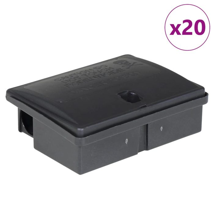 vidaXL Musefeller 20 stk svart 13x10x4 cm