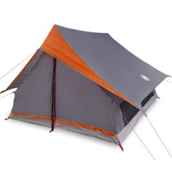 vidaXL Familie Telt 7-Person Grå og Oransje Polyester 7-person