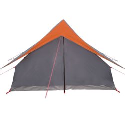 vidaXL Familie Telt 7-Person Grå og Oransje Polyester 7-person