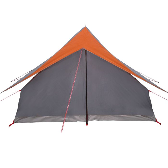vidaXL Familie Telt 7-Person Grå og Oransje Polyester 7-person
