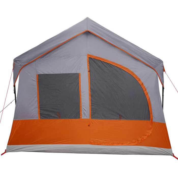 vidaXL Campingtelt med vinduer Grå og Oransje 10-personers vanntett