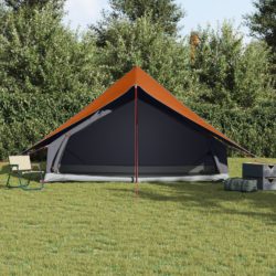 vidaXL Familie Telt 7-Person Grå og Oransje Polyester 7-person