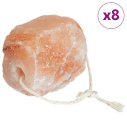 vidaXL Saltsteiner 8 stk med snorer for husdyr 20 kg Rosa
