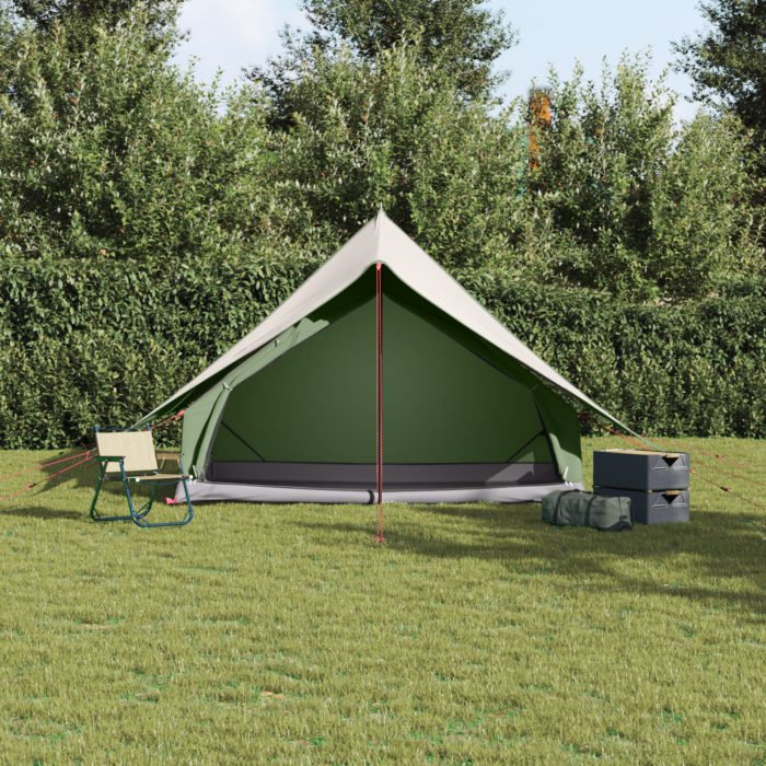 vidaXL Camping telt 5-personer Grønn Polyester Sammenleggbart