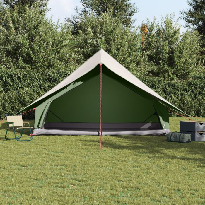 vidaXL 7-personers camping telt Grønn Polyester, Stål 7-personers