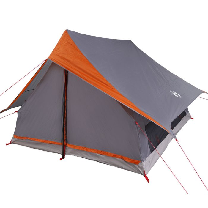 vidaXL Familie Telt 7-Person Grå og Oransje Polyester 7-person