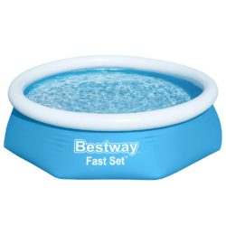 Bestway Oppblåsbart svømmebasseng Fast Set rundt 244×66 cm 57265
