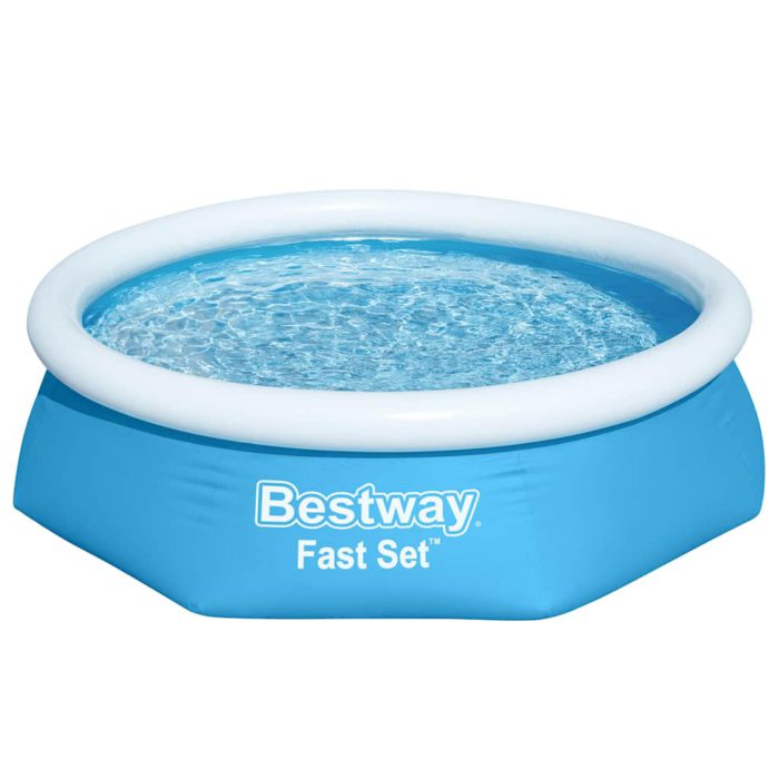 Bestway Oppblåsbart svømmebasseng Fast Set rundt 244×66 cm 57265