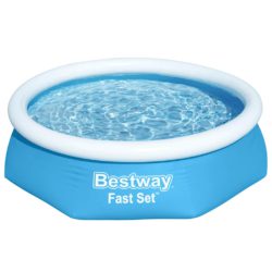 Bestway Oppblåsbart svømmebasseng Fast Set rundt 244×66 cm 57265