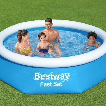 Bestway Oppblåsbart svømmebasseng Fast Set rundt 244×66 cm 57265