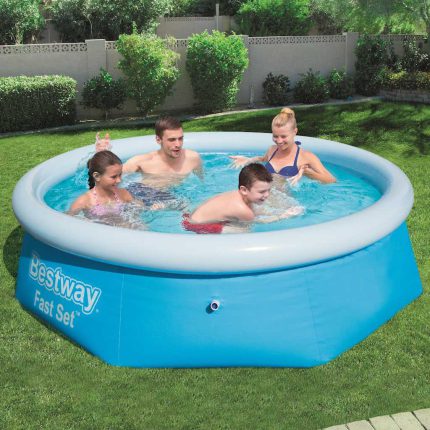 Bestway Oppblåsbart svømmebasseng Fast Set rundt 244×66 cm 57265