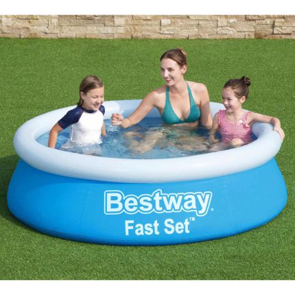 Bestway Oppblåsbart basseng Fast Set rundt 183×51 cm blå